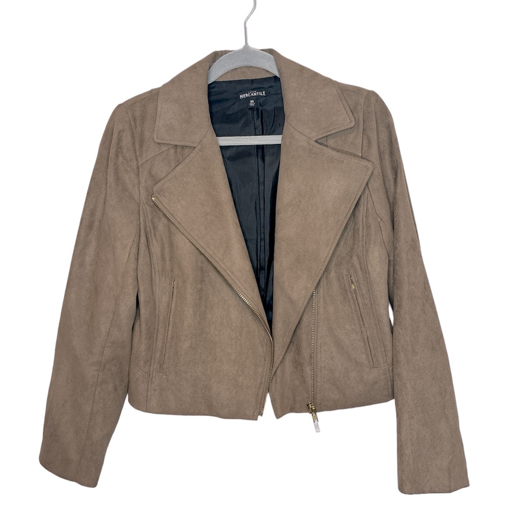 J. Crew Mercantile Faux Suede Moto Jacket Size XS